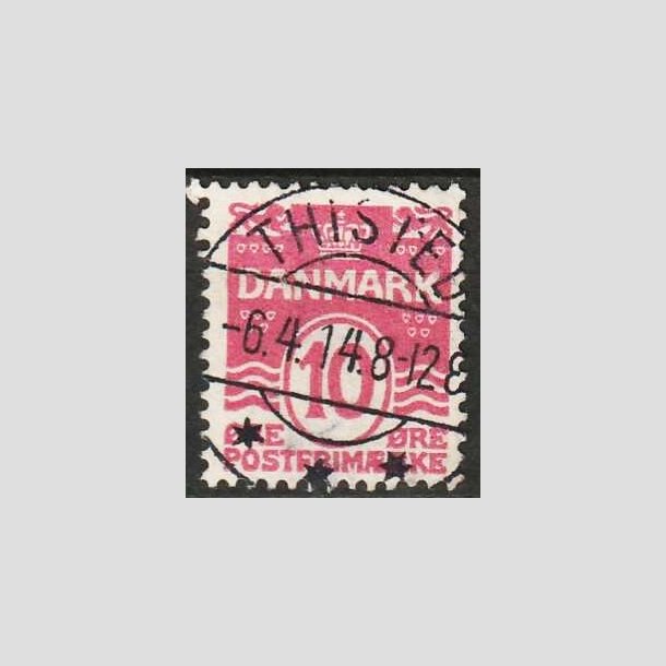 FRIMRKER DANMARK | 1912 - AFA 65 - Blgelinie 10 re karminrosa - Lux Stemplet 