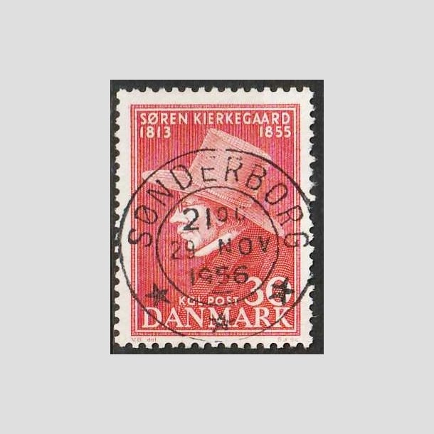 FRIMRKER DANMARK | 1955 - AFA 365 - Sren Kierkeghaard - 30 re rd - Pragt Stemplet