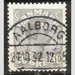 FRIMRKER DANMARK | 1921-22 - AFA 129a - Chr. X 50 re gr - Lux Stemplet Aalborg