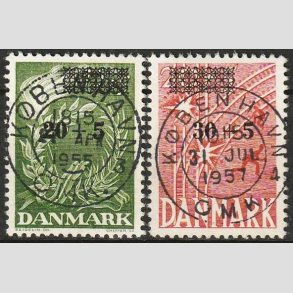 FRIMRKER DANMARK | 1955 - AFA 358+359 - Frihedsfond provisorier - i st - Pragt Stemplet Kbenhavn