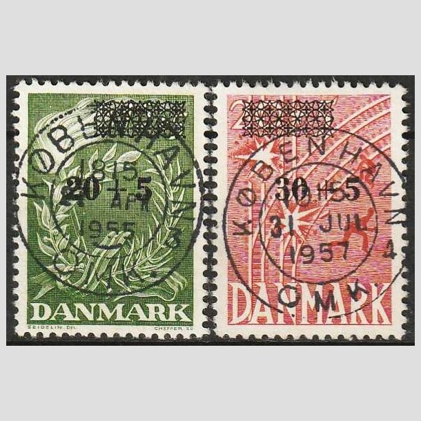 FRIMRKER DANMARK | 1955 - AFA 358+359 - Frihedsfond provisorier - i st - Pragt Stemplet Kbenhavn