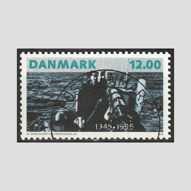 FRIMRKER DANMARK | 1995 - AFA 1094 - 50 ret for befrielsen - 12,00 Kr. flerfarvet - Pnt Stemplet