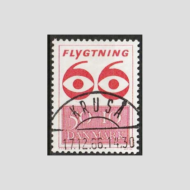 FRIMRKER DANMARK | 1966 - AFA 449F - Flygtning 1966 - 50 + 10 re rd - Pragt Stemplet Krus