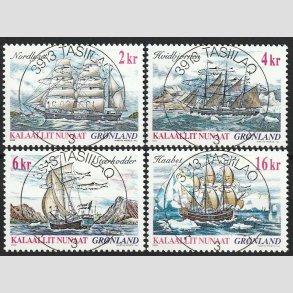 FRIMRKER GRNLAND | 2002 - AFA 390-93 - Skibsfart p Grnland I. - 2,00 - 16,00 kr. - Lux stemplet
