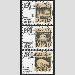 FRIMRKER GRNLAND | 2001 - AFA 379-81 - Frimrker er aldrig udkom - 5,75 - 21,00 kr. - Lux stemplet
