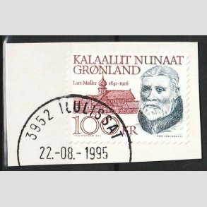 FRIMRKER GRNLAND | 1992 - AFA 228 - Lars Mller - 100,00 kr. brunrd/mrklilla p klip - Stemplet