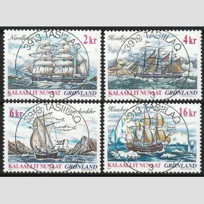 FRIMRKER GRNLAND | 2002 - AFA 390-93 - Skibsfart p Grnland I. - 2,00 - 16,00 kr. - Lux stemplet