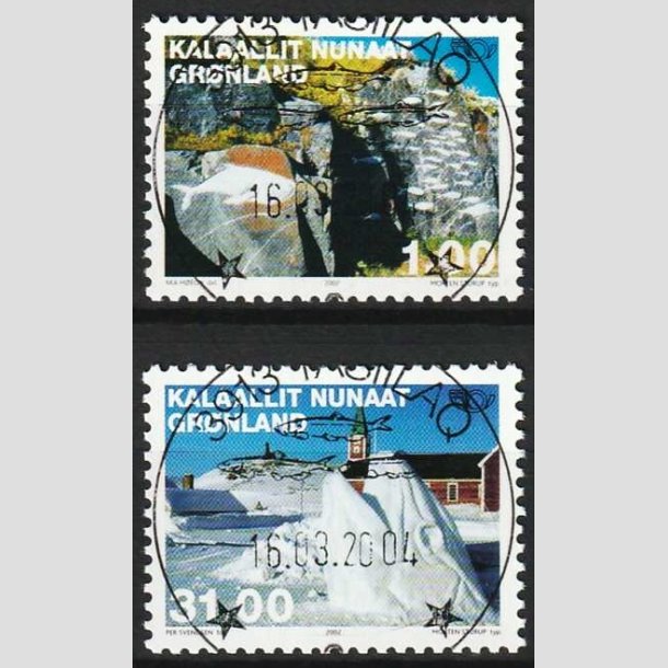 FRIMRKER GRNLAND | 2002 - AFA 385,386 - Nordenfrimrker - 1,00 + 31,00 kr. - Lux stemplet