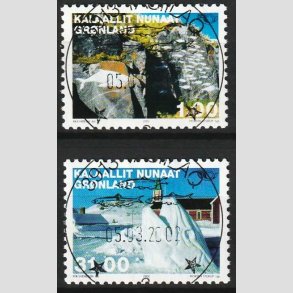 FRIM�RKER GR�NLAND | 2002 - AFA 385,386 - Nordenfrim�rker - 1,00 + 31,00 kr. - Lux stemplet