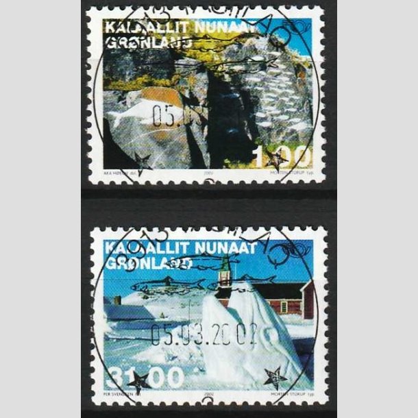 FRIMRKER GRNLAND | 2002 - AFA 385,386 - Nordenfrimrker - 1,00 + 31,00 kr. - Lux stemplet