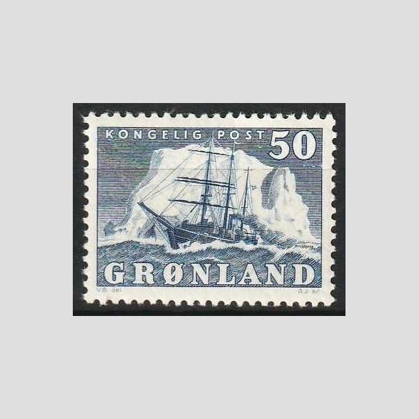 FRIMRKER GRNLAND | 1950 - AFA 33 - Gustav Holm - 50 re bl - Postfrisk