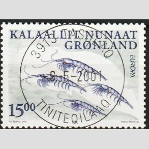 FRIM�RKER GR�NLAND | 2001 - AFA 376 - Europafrim�rke. - 15,00 kr. flerfarvet - Lux stemplet