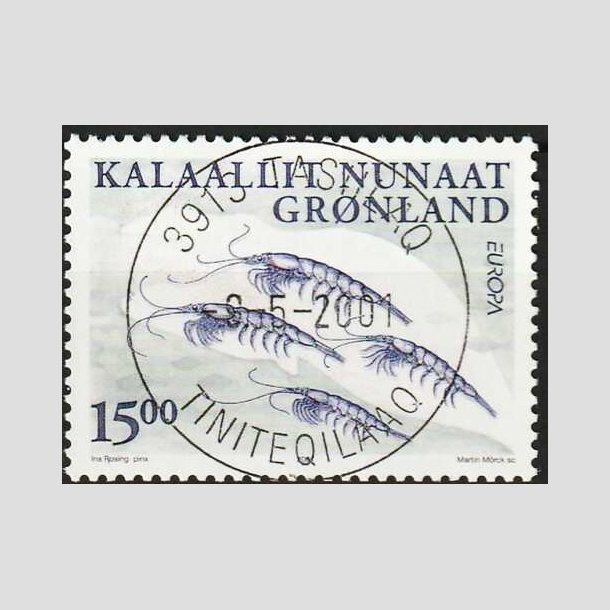 FRIMRKER GRNLAND | 2001 - AFA 376 - Europafrimrke. - 15,00 kr. flerfarvet - Lux stemplet