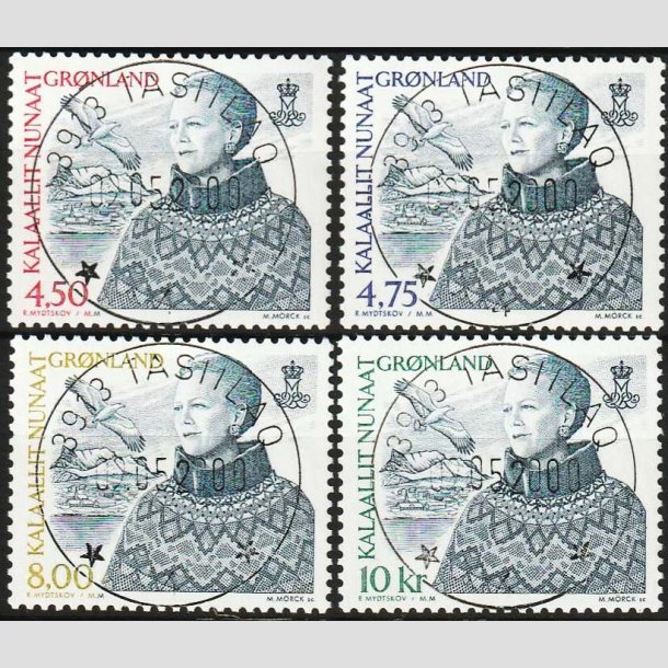 FRIMRKER GRNLAND | 2000 - AFA 359-62 - Ny dagligserie - 4,50 - 10,00 kr. - Lux stemplet