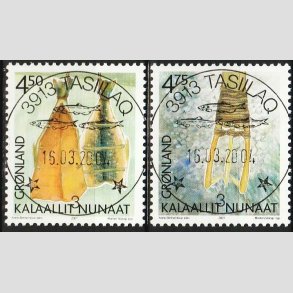 FRIMRKER GRNLAND | 2001 - AFA 374,375 - Arv og kultur II. - 4,50 + 4,75 kr. - Lux stemplet