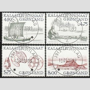 FRIMRKER GRNLAND | 1999 - AFA 344-47 - Arktiske vikinger. - 4,50 - 8,00 kr. - Lux stemplet
