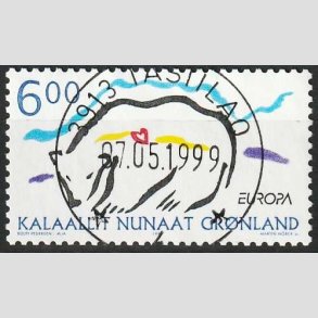 FRIM�RKER GR�NLAND | 1999 - AFA 341 - Europam�rker - 6,00 kr. flerfarvet - Lux stemplet