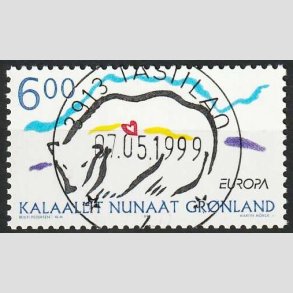 FRIM�RKER GR�NLAND | 1999 - AFA 341 - Europam�rker - 6,00 kr. flerfarvet - Lux stemplet