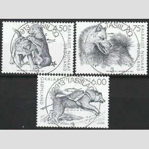 FRIM�RKER GR�NLAND | 2003 - AFA 404-06 - Sl�dehunde - 4,50 - 6,00 kr. flerfarvet - Lux stemplet