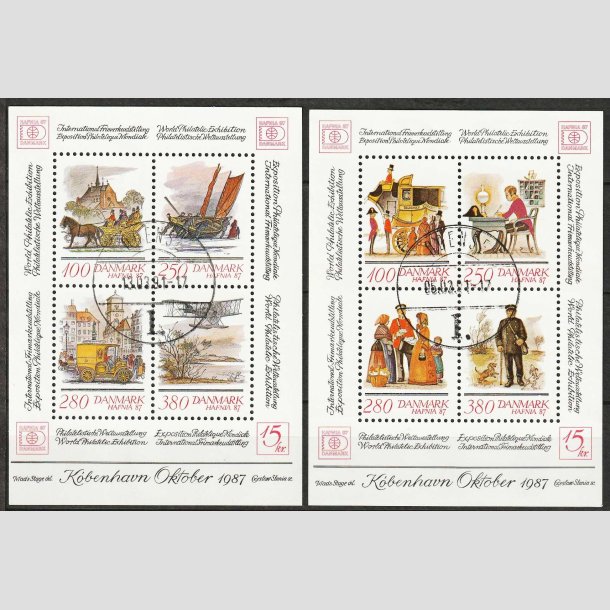FRIMRKER DANMARK | 1986 - AFA 852+869 - Hafniablok II+III Miniark - Pnt Stemplet