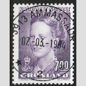 FRIMRKER GRNLAND | 1994 - AFA 246 - Dronning Margrethe - 7,00 kr. lilla - Lux stemplet