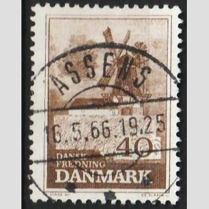 FRIM�RKER DANMARK | 1965 - AFA 440 - Fredning - 40 �re brun - Pragt Stemplet Assens