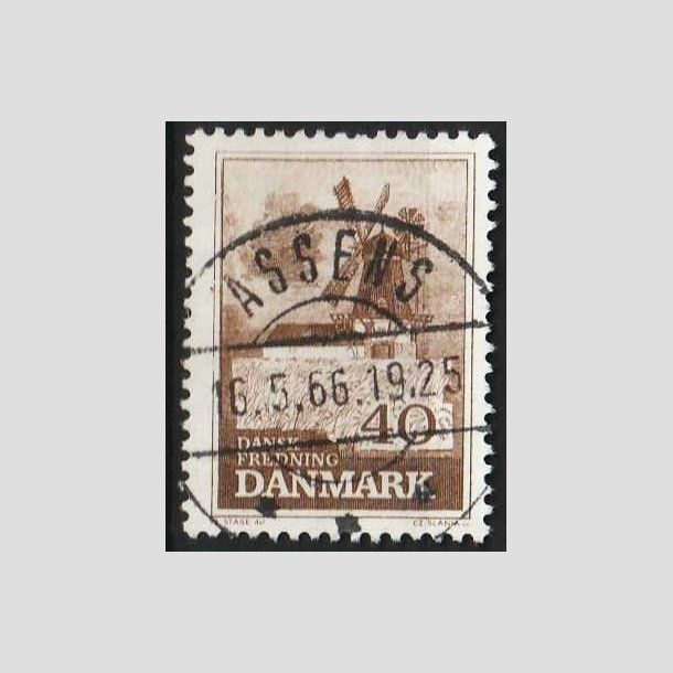 FRIMRKER DANMARK | 1965 - AFA 440 - Fredning - 40 re brun - Pragt Stemplet Assens