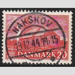FRIM�RKER DANMARK | 1944 - AFA 287 - Landsbykirker - 20 �re r�d - Pragt Stemplet Nakskov