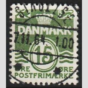 FRIM�RKER DANMARK | 1963 - AFA 413 - B�lgelinie 15 �re gr�n - Lux Stemplet 