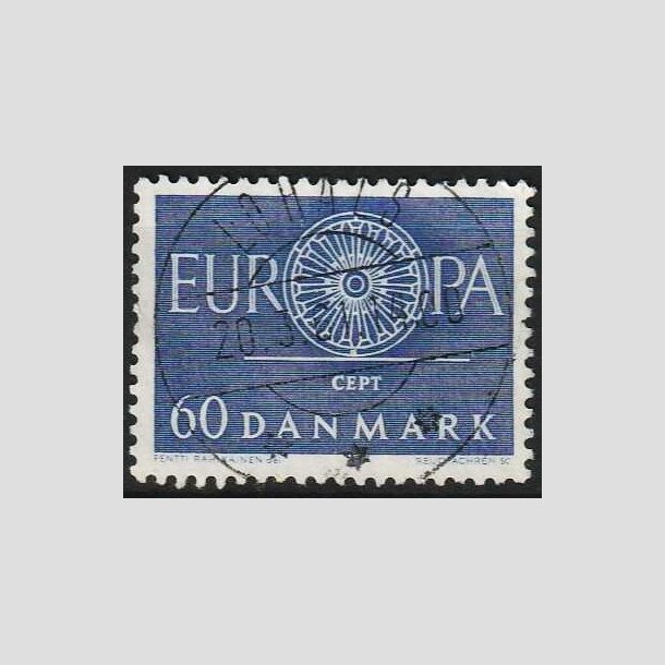 FRIMRKER DANMARK | 1960 - AFA 389 - CEPT EU Post &amp; Tele - 60 re bl - Lux Stemplet Lohals