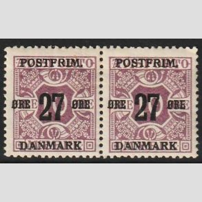 FRIMRKER DANMARK | 1918 - AFA 89 - 27 re/10 re lilla provisorium i par - Postfrisk