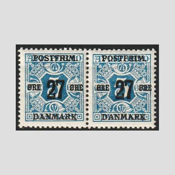 FRIMRKER DANMARK | 1918 - AFA 86 - 27 re/5 re bl provisorium i par - Postfrisk