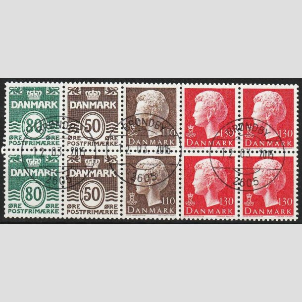 FRIMRKER DANMARK | 1979 - AFA HS 3 - Hftesammentryk - Dobbeltstribe - Pragt stemplet