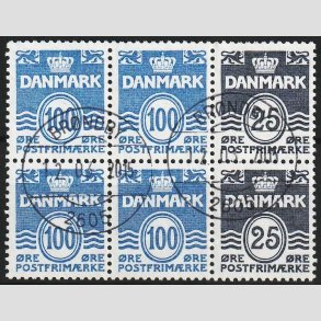 FRIM�RKER DANMARK | 1990 - AFA HS 15 - H�ftesammentryk - Dobbeltstribe - Pragt Stemplet