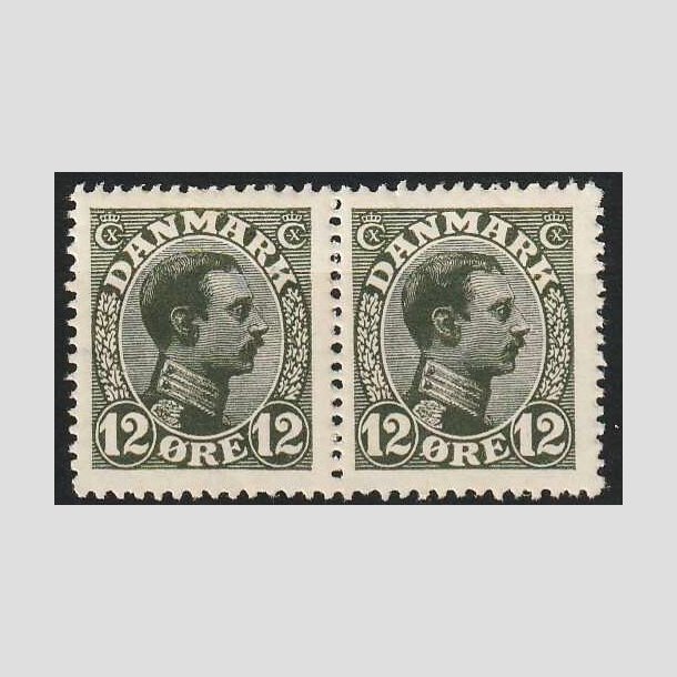 FRIMRKER DANMARK | 1918-20 - AFA 100 - Chr. X 12 re oliven i par - Postfrisk