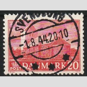 FRIM�RKER DANMARK | 1944 - AFA 287 - Landsbykirker - 20 �re r�d - Pragt Stemplet Svendborg