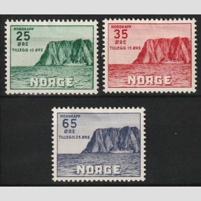 FRIMRKER NORGE | 1953 - AFA 422-24 - Nordkap V. - i komplet st - Ubrugt