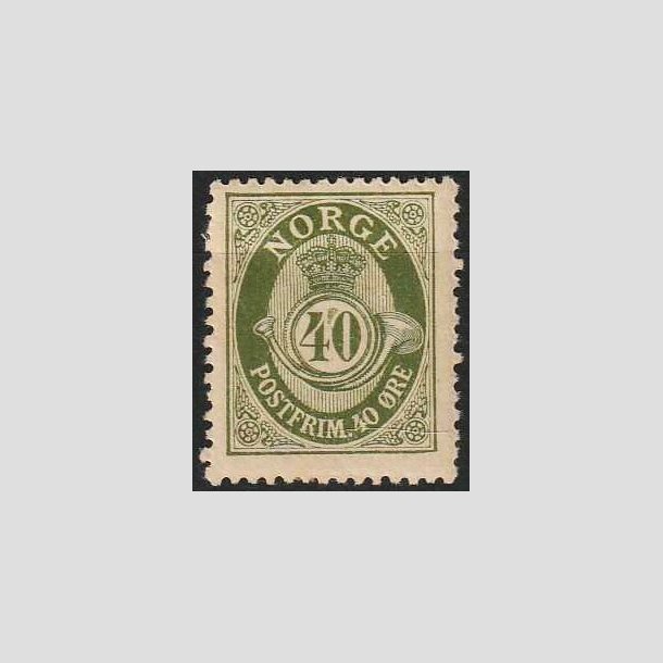 FRIMRKER NORGE | 1917 - AFA 95 - Ny gravering Posthorn - 40 re olivgrn - Ubrugt