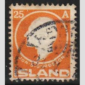 FRIMRKER ISLAND | 1911 - AFA 68 - Jn Sigurdsson - 25 aur orange - Stemplet