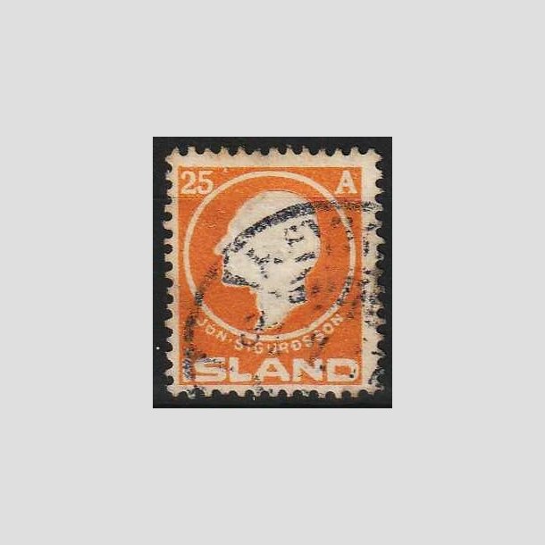 FRIMRKER ISLAND | 1911 - AFA 68 - Jn Sigurdsson - 25 aur orange - Stemplet