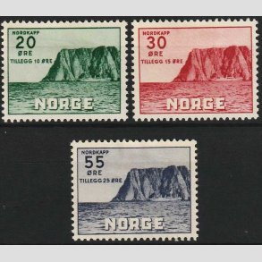 FRIMRKER NORGE | 1953 - AFA 394-96 - Nordkap IV. - i komplet st - Ubrugt