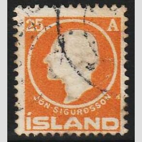 FRIMRKER ISLAND | 1911 - AFA 68 - Jn Sigurdsson - 25 aur orange - Stemplet