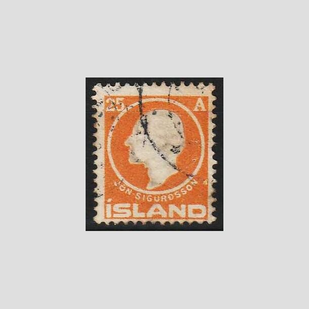FRIMRKER ISLAND | 1911 - AFA 68 - Jn Sigurdsson - 25 aur orange - Stemplet