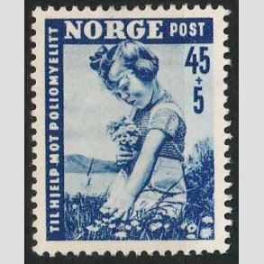 FRIMRKER NORGE | 1950 - AFA 366 - Velgrenhed - 45 + 5 re bl - Ubrugt