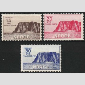 FRIM�RKER NORGE | 1930 - AFA 159-61 - Nordkap I. - 15+25 - 30+25 �re - Ubrugt