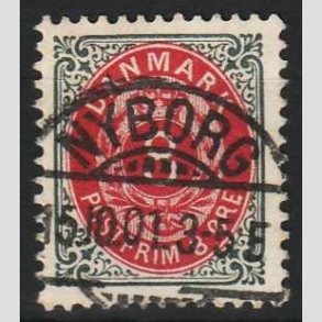 FRIM�RKER DANMARK | 1895 - AFA 25By - 8 �re gr�/r�d - Lux Stemplet Nyborg