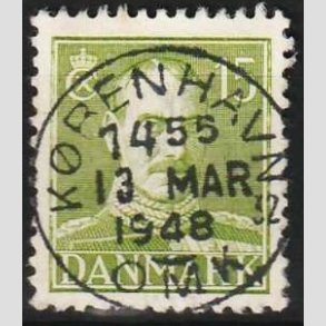 FRIMRKER DANMARK | 1942-44 - AFA 275 - Chr. X 15 re grn - Pragt Stemplet