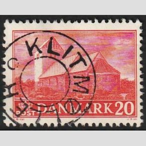 FRIM�RKER DANMARK | 1944 - AFA 287 - Landsbykirker - 20 �re r�d - Pragt Stemplet Klitm�ller