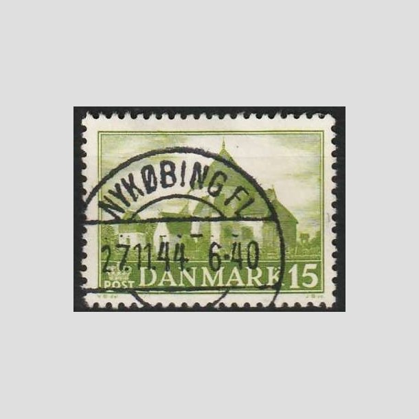 FRIMRKER DANMARK | 1944 - AFA 286 - Landsbykirker - 15 re grn - Pragt Stemplet
