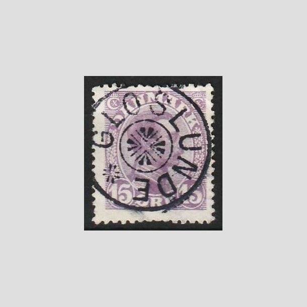 FRIMRKER DANMARK | 1913 - AFA 70 - Chr. X 15 re violet - Lux Stemplet Gloslunde